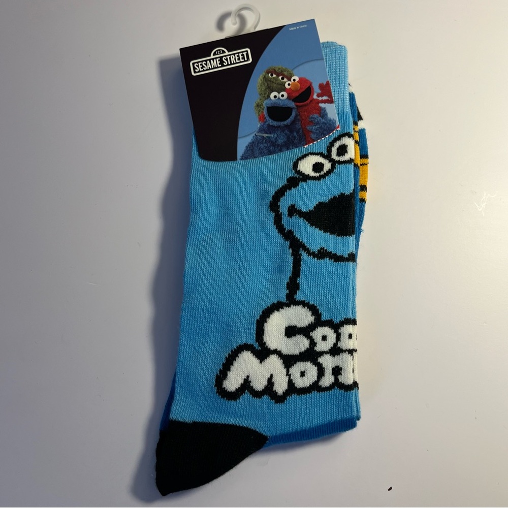🆕Sesame Street Cookie Monster Socks - Unisex Size 10-13